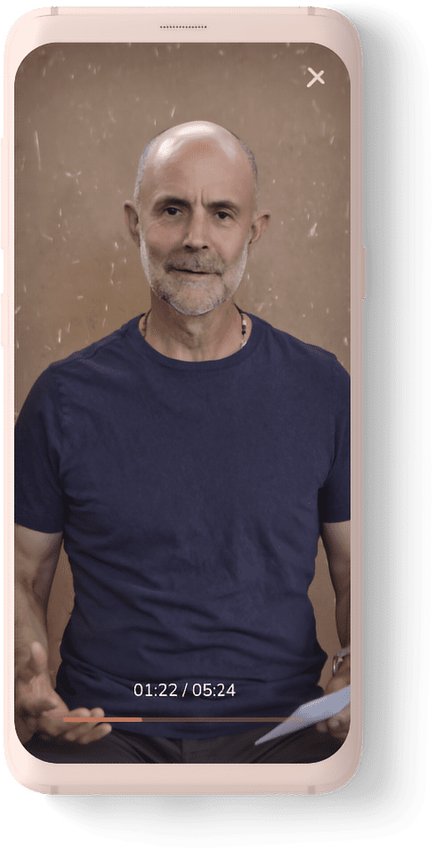 mobile phone mockup showing Henry Shukman of The Way App