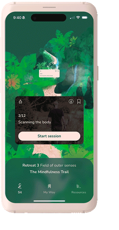 Mobile phone mockup showing the new pathway aspects of The Way App
